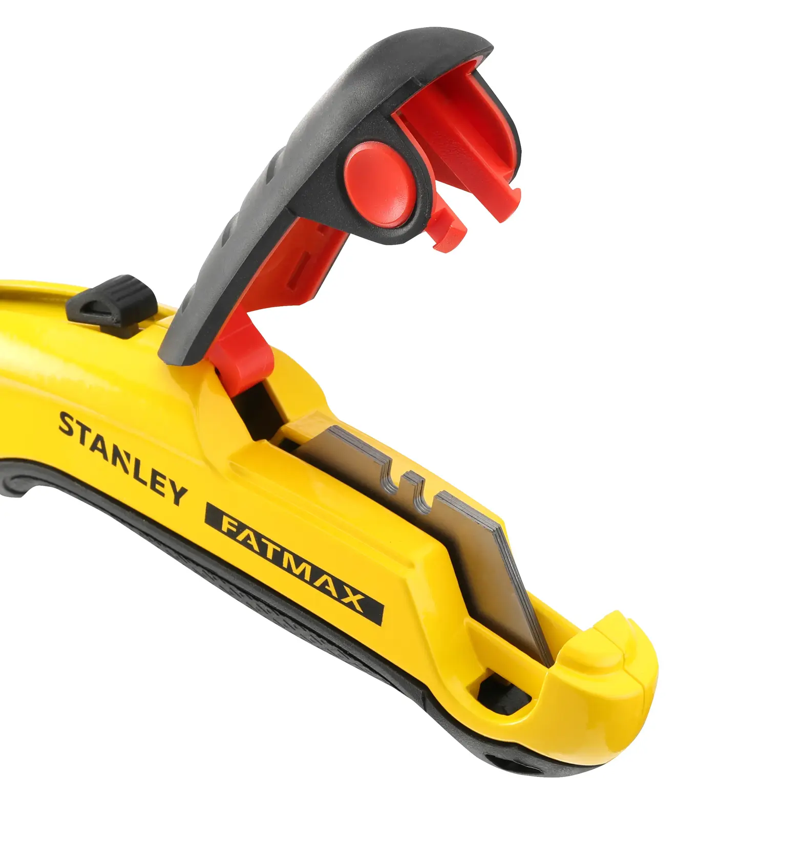 STANLEY 0-10-778 FATMAX Universalmesser Nahaufnahme mit offenem Klingenfach.