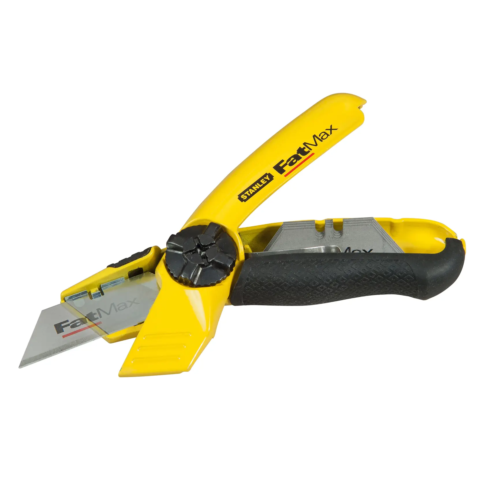 STANLEY 0-10-780 Universalmesser mit gelbem und schwarzem Griff, Seitenansicht auf weißem Hintergrund.