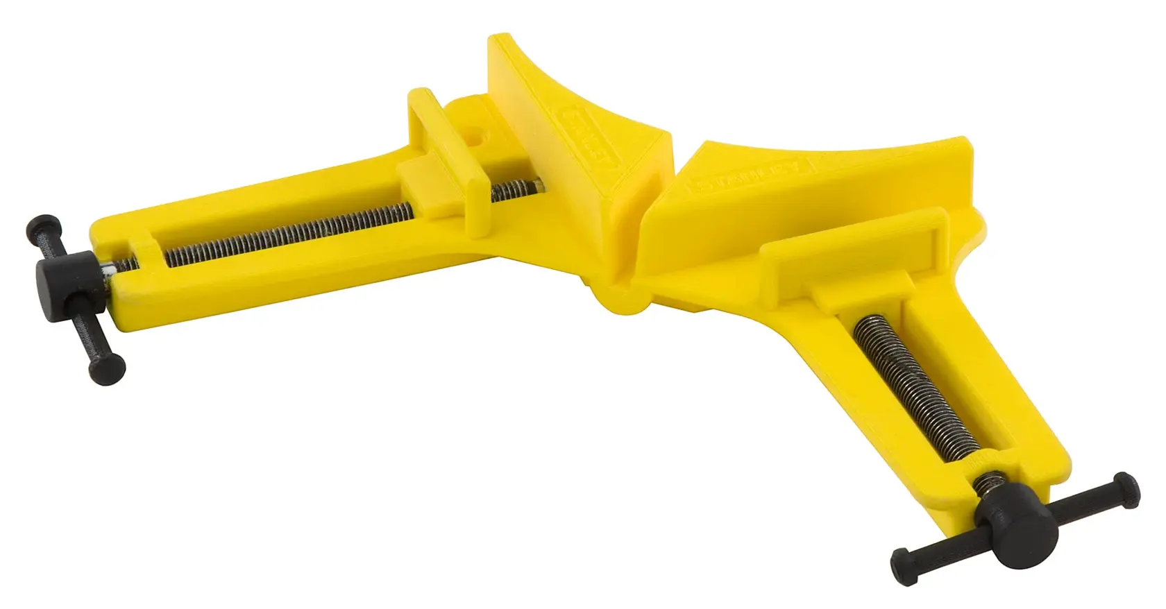 STANLEY 0-83-121 gelbe Winkelzwinge für Holzarbeiten, Seitenansicht auf weißem Hintergrund.