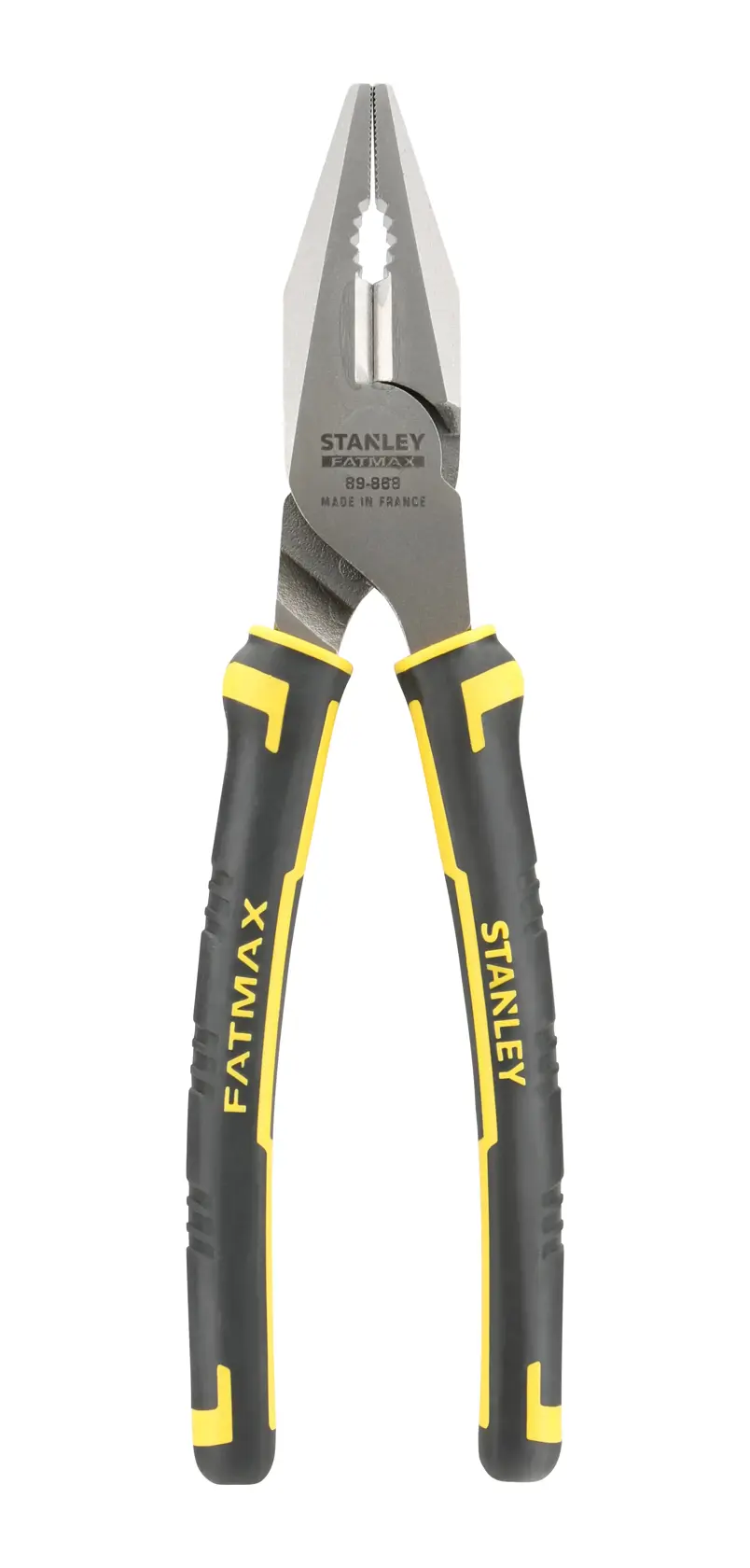 Stanley FatMax Kombizange mit schwarz-gelben Griffen, zum Greifen und Schneiden.