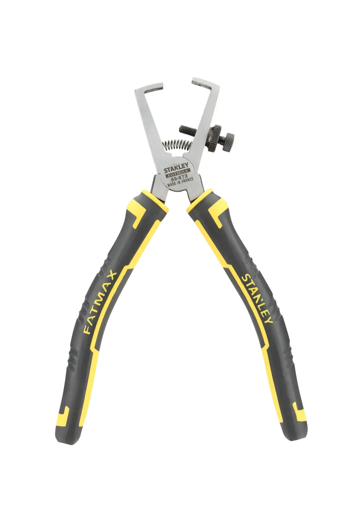 Stanley Abisolierzange mit schwarzen und gelben Griffen, ideal für Elektro- und Fotografiearbeiten.