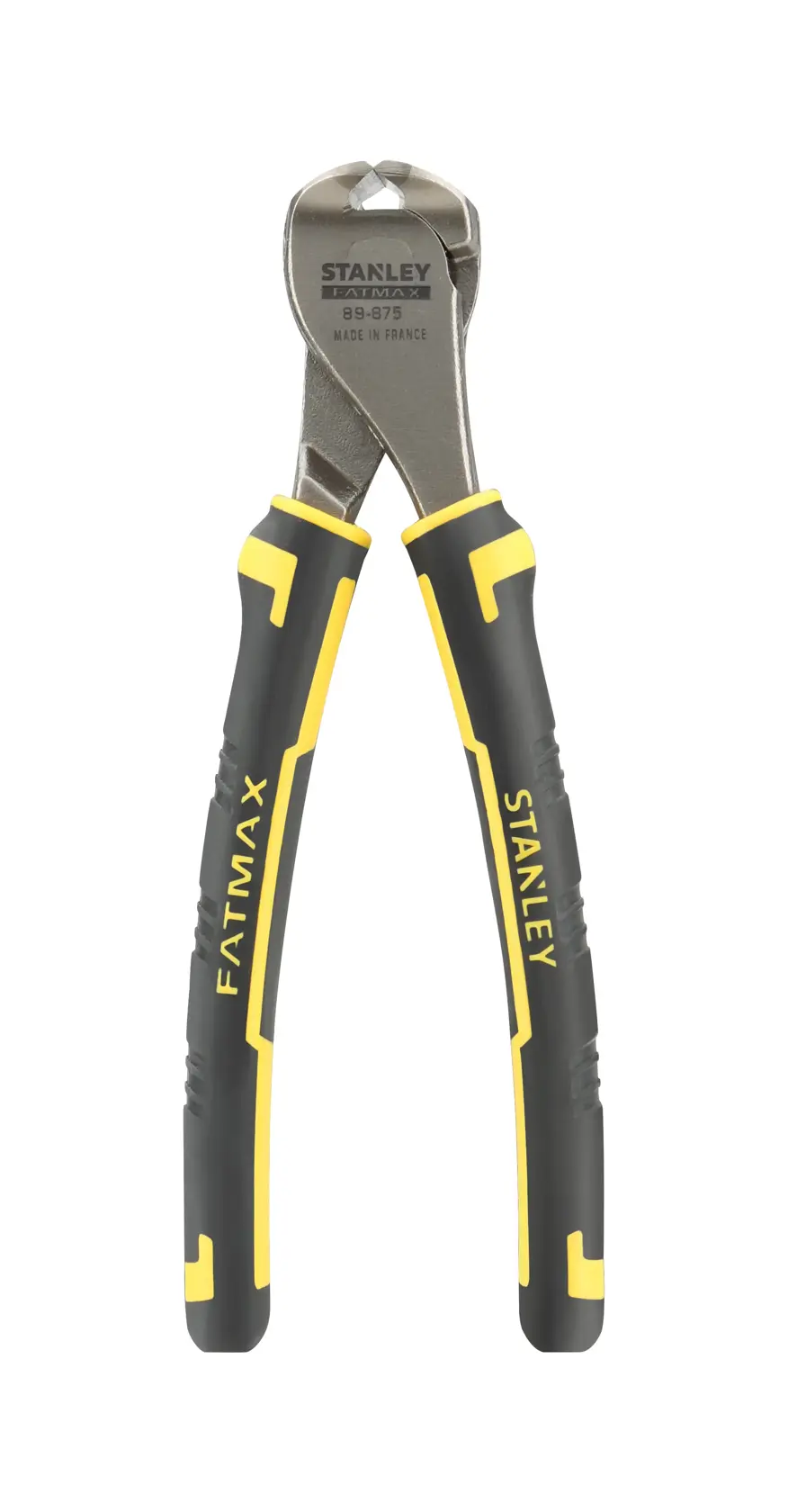 STANLEY 0-89-875 FATMAX Seitenschneider mit schwarzen und gelben Griffen, Vorderansicht-Foto.