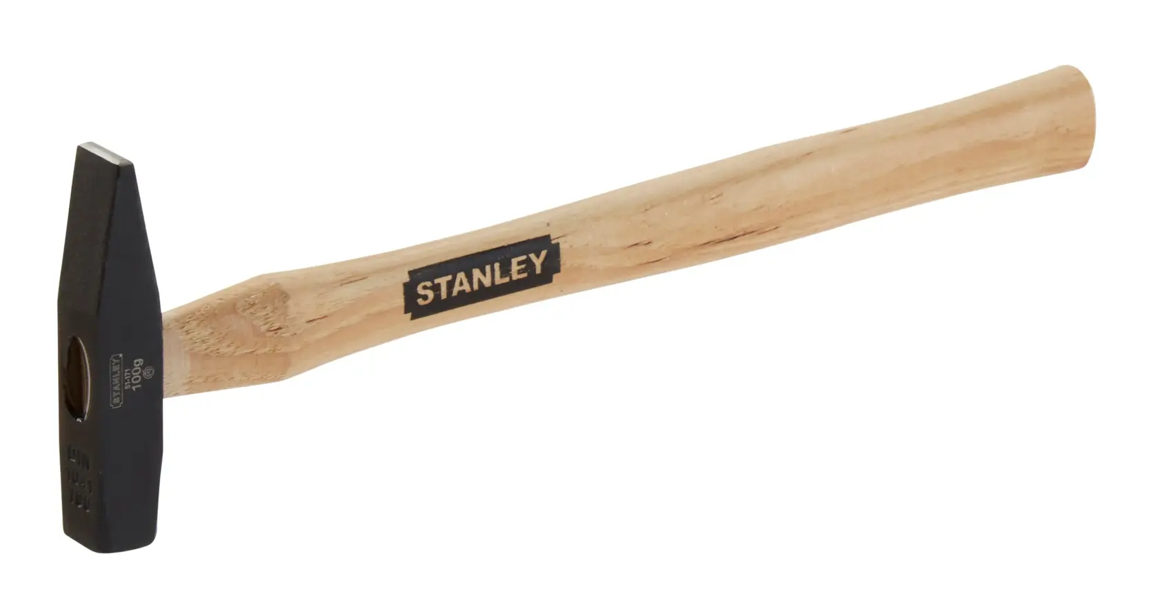 STANLEY 1-51-171 Schreinerhammer mit Holzgriff, seitliche Ansicht, weißer Hintergrund.