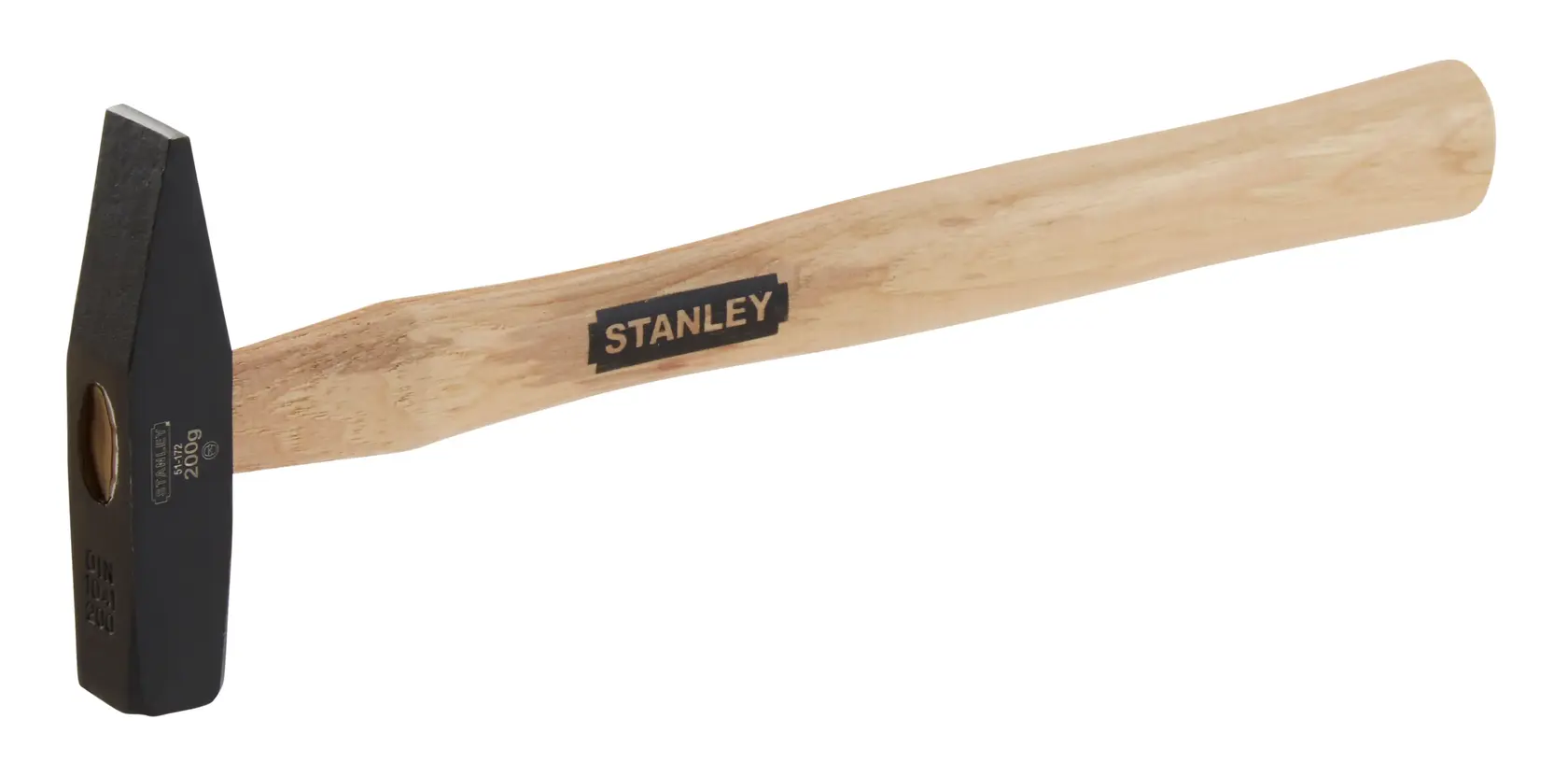 STANLEY 1-51-172 Maschinistenhammer mit Holzgriff, Seitenansicht auf weißem Hintergrund.