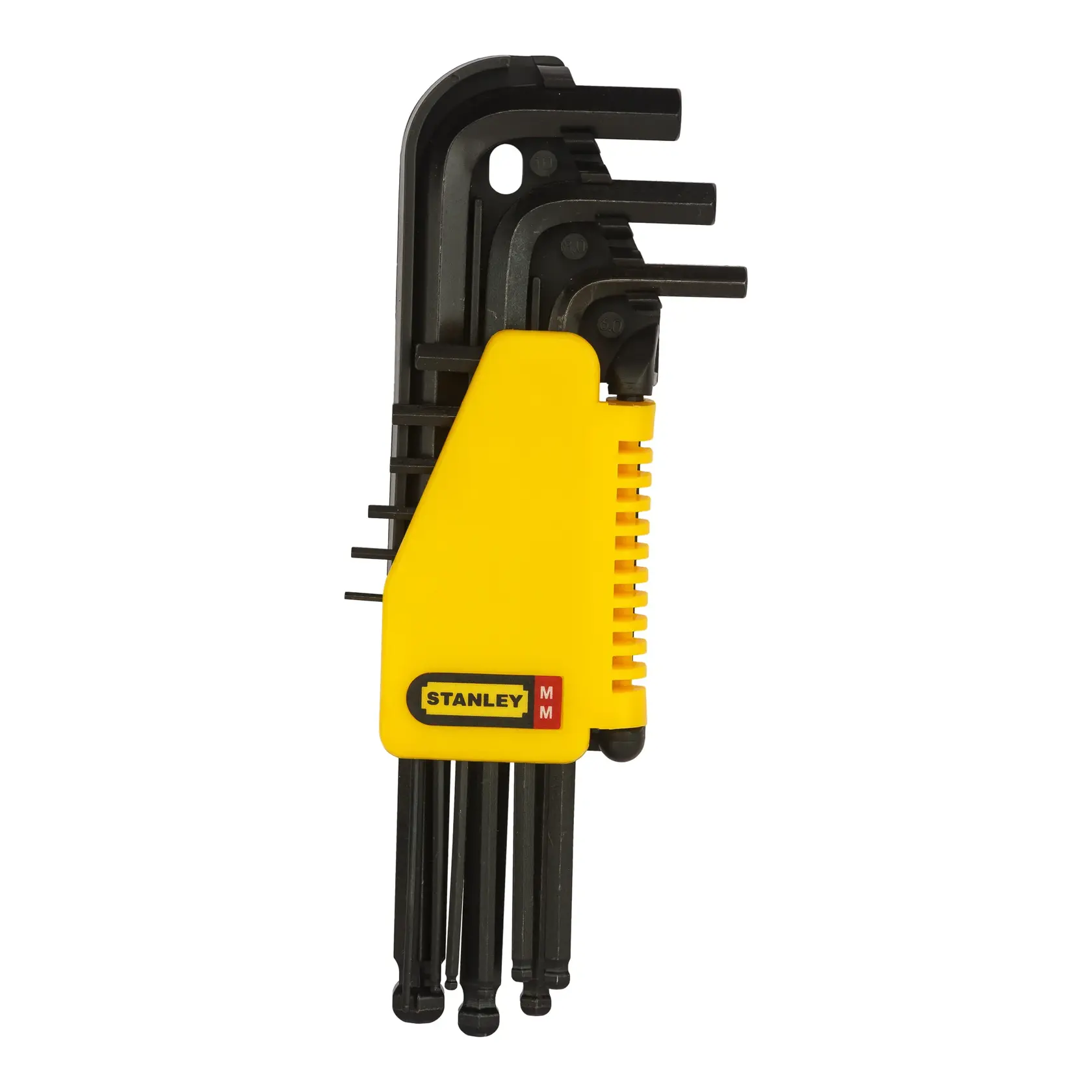 STANLEY 69-256-KR, 0-69-256, 69-256 Inbusschlüsselsatz mit gelbem Halter, Vorderansicht, Photography Produkt.