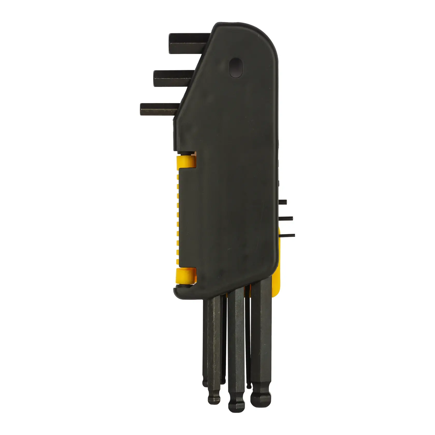 STANLEY 69-256-KR, 0-69-256, 69-256 Innensechskantschlüsselsatz im schwarz/gelben Halter, Seitenansicht.