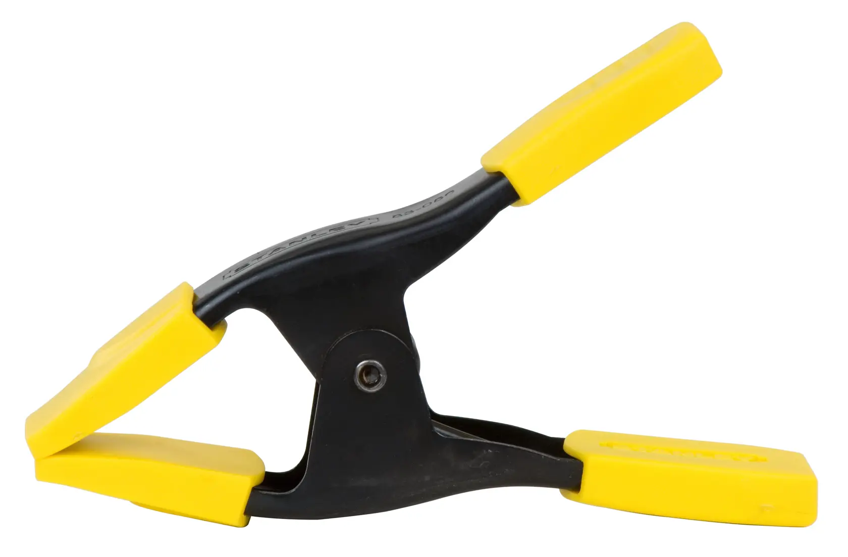 STANLEY 9-83-080 Federzwinge mit schwarzem Körper und gelben Griffen, Seitenansicht auf weißem Hintergrund.