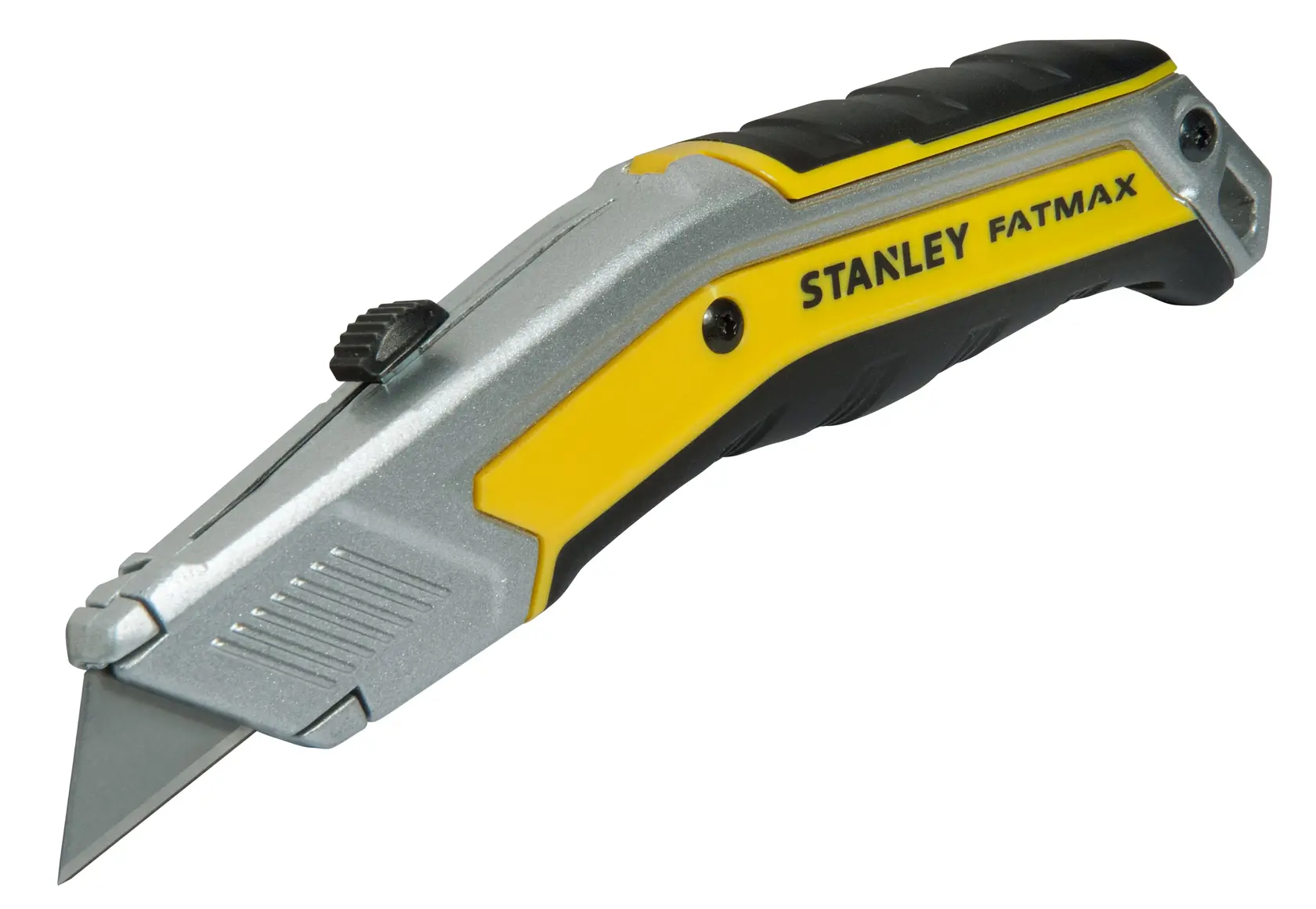 Stanley FatMax Cutter mit einziehbarer Klinge und ergonomischem gelb-schwarzem Griff.