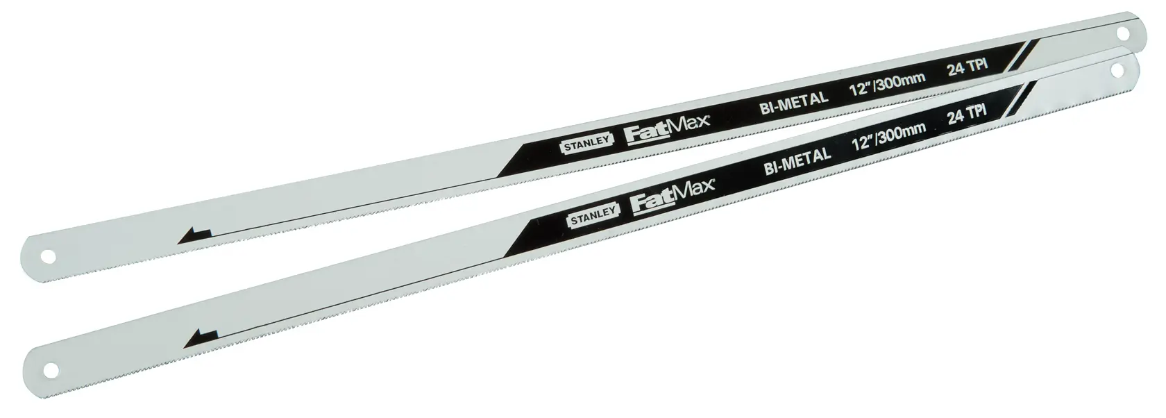 STANLEY FMHT0-20195 Bimetall-Bügelsägeblätter, 12 Zoll, 24 TPI, Seitenansicht auf weißem Hintergrund.