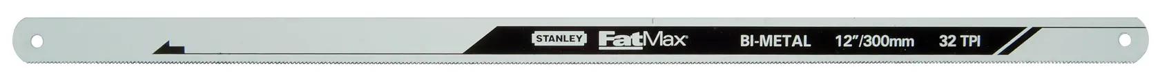 STANLEY FMHT0-20196 Bi-Metall Sägeblatt 12 Zoll, schwarz und silber, Vorderansicht, Produktfotografie.
