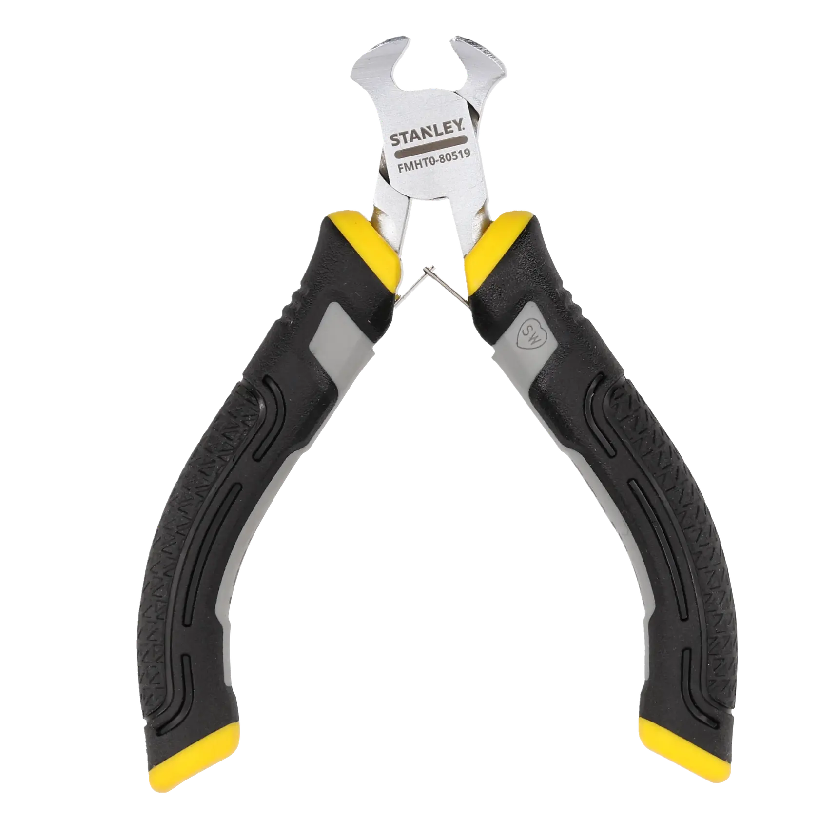 STANLEY FMHT0-80519 Drahtschneider mit schwarz-gelben Griffen, Vorderansicht auf weißem Hintergrund.