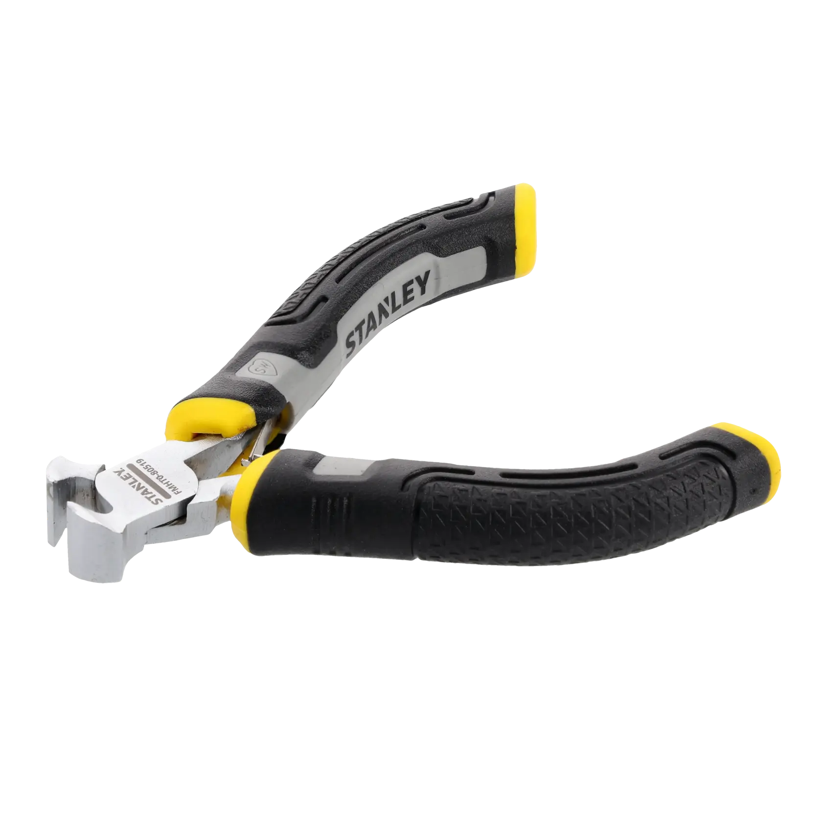 STANLEY Endschneider mit ergonomischen schwarzen und gelben Griffen, auf weißem Hintergrund dargestellt.