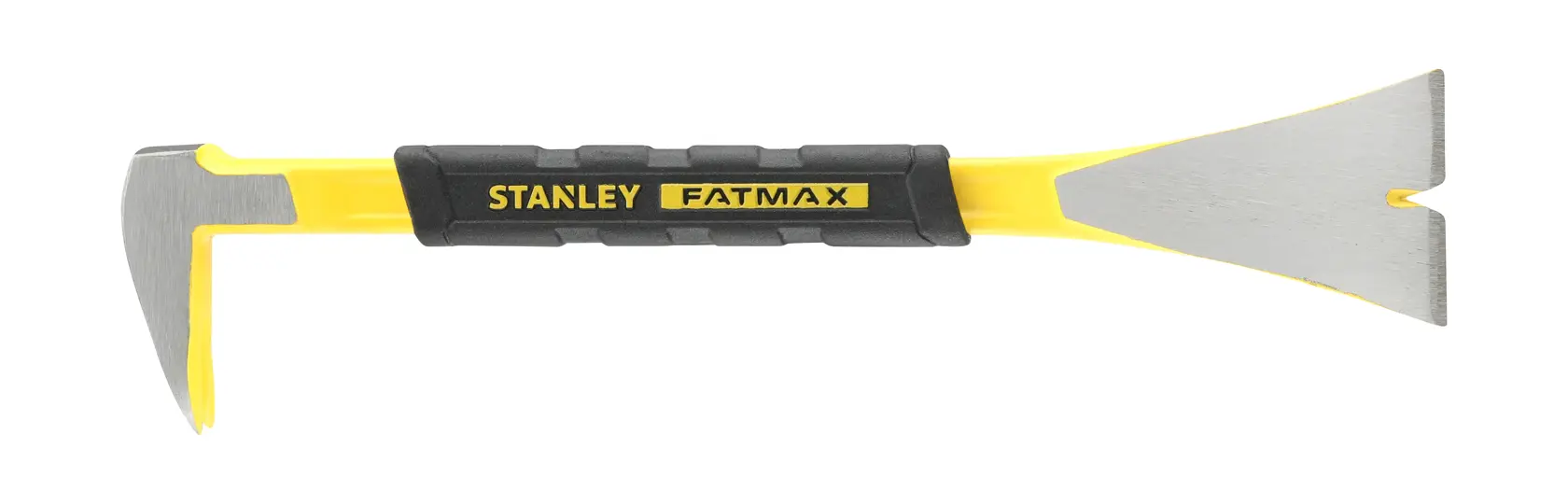 STANLEY FMHT1-55009 FATMAX gelb-schwarze Abbruchstange Seitenansicht auf weißem Hintergrund.