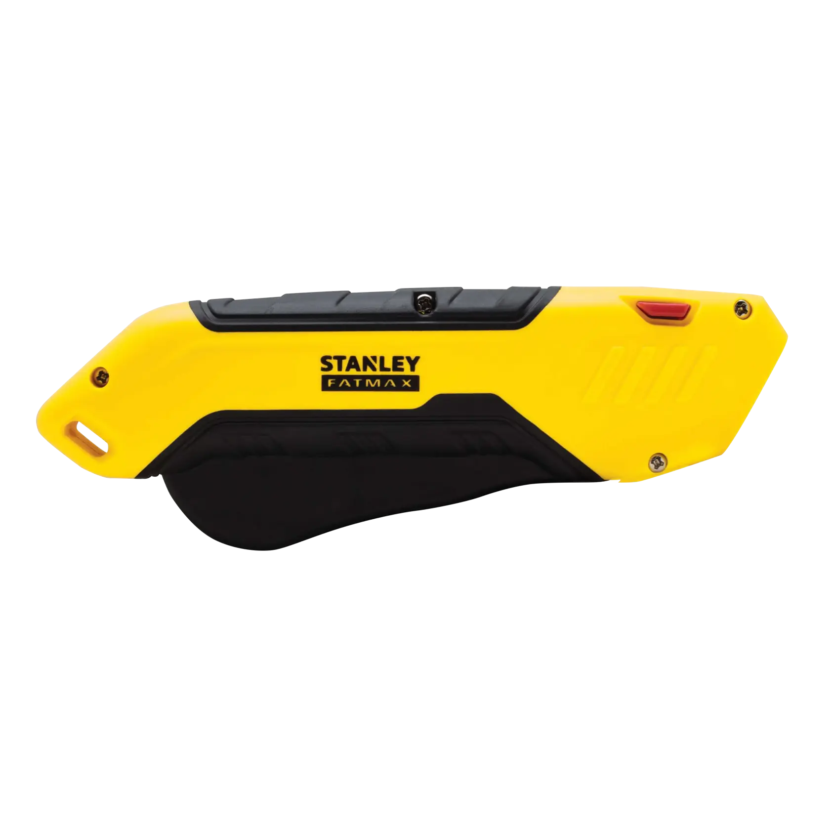 STANLEY FMHT10369-0 Universalmesser, gelb und schwarz, linke Seitenansicht auf weißem Hintergrund.