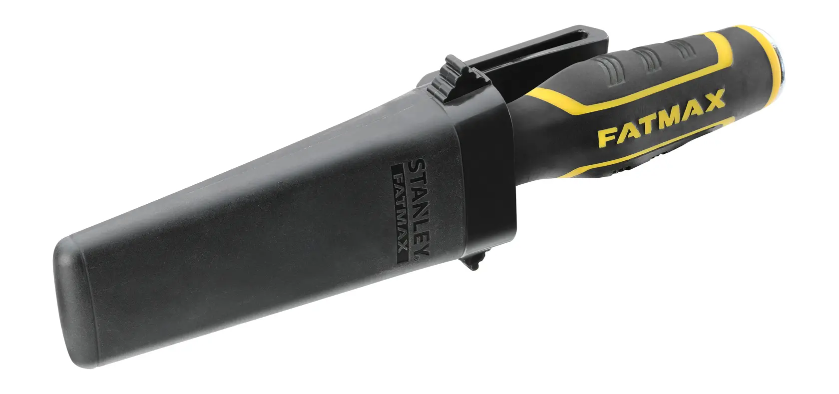 Stanley FatMax Handwerkzeug im schwarzen Etui, gelb-schwarzer Griff, für professionelle Nutzung konzipiert.