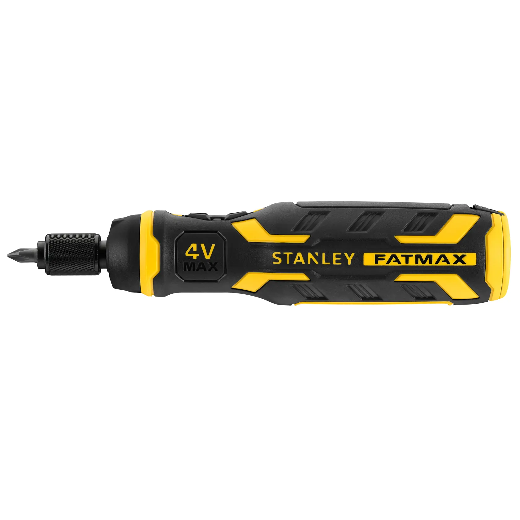 STANLEY FMHT66719-0 Akku-Schraubendreher Seitenansicht, schwarz-gelb, 4V MAX, FATMAX Branding.