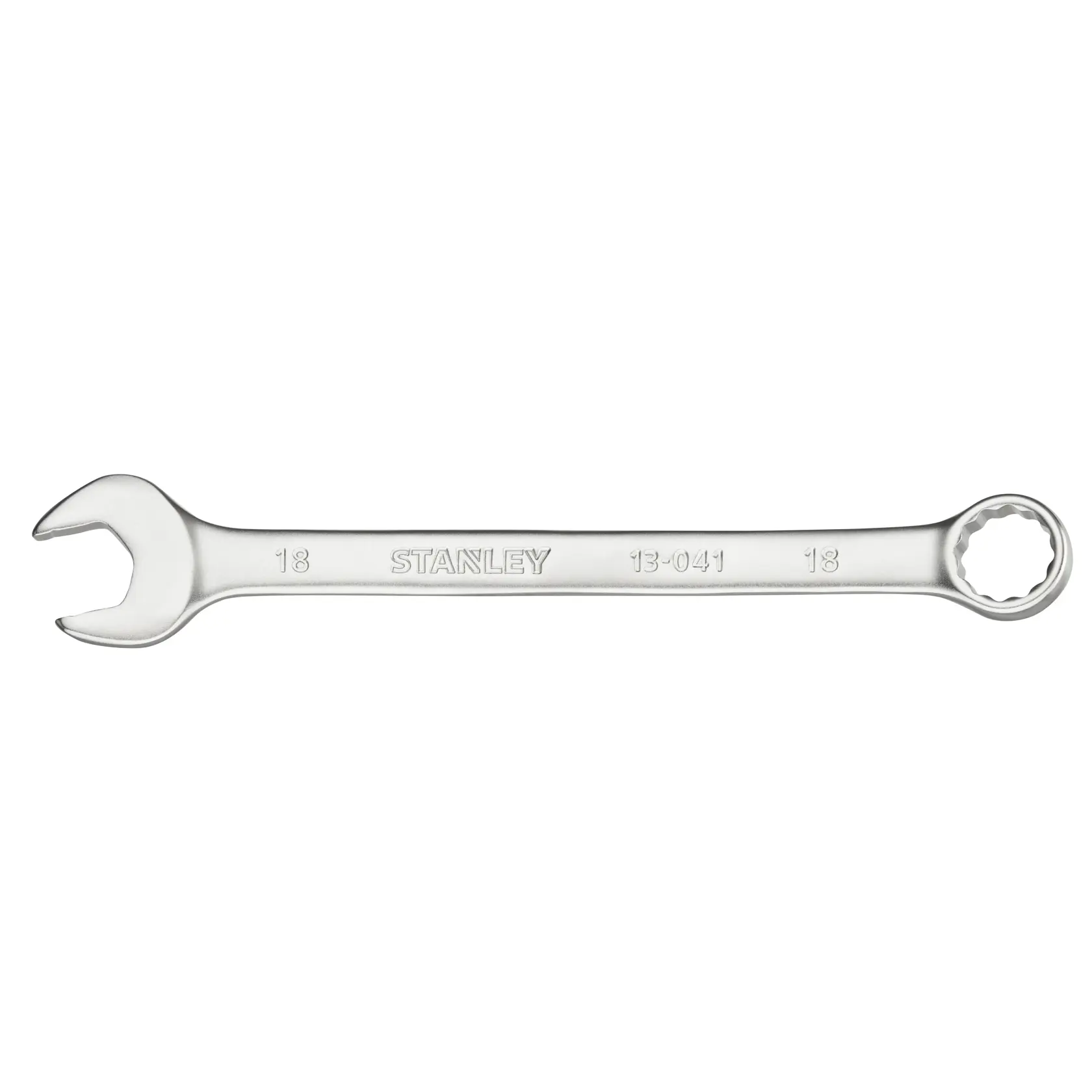 Stanley FMMT13041-0 Kombinationsschlüssel silber, Produktfotografie aus Frontalansicht.