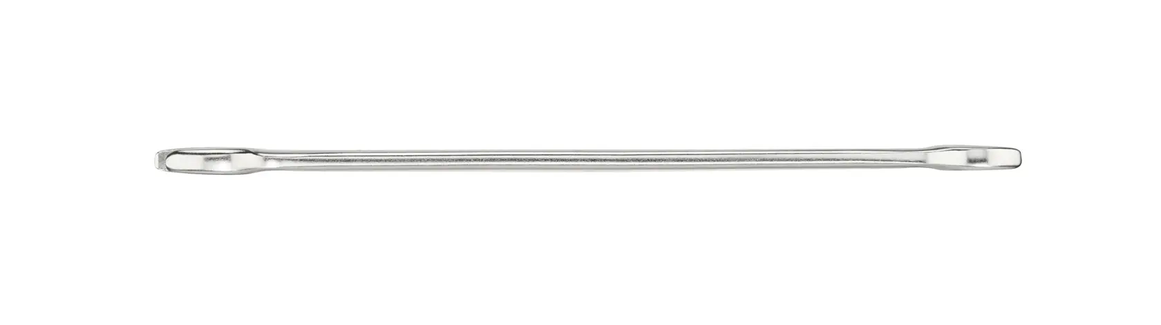 Doppelringschlüssel mit Chrom-Finish, liegend vor weißem Hintergrund.