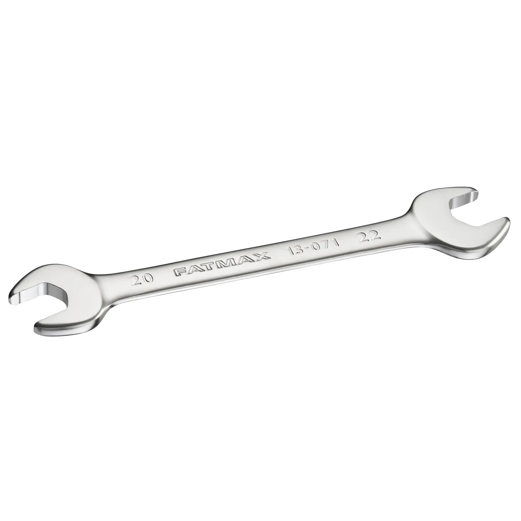 STANLEY FMMT13071-0 Maulschlüssel, silber, Doppelkopf, schräge Seitenansicht, Handwerkzeug.