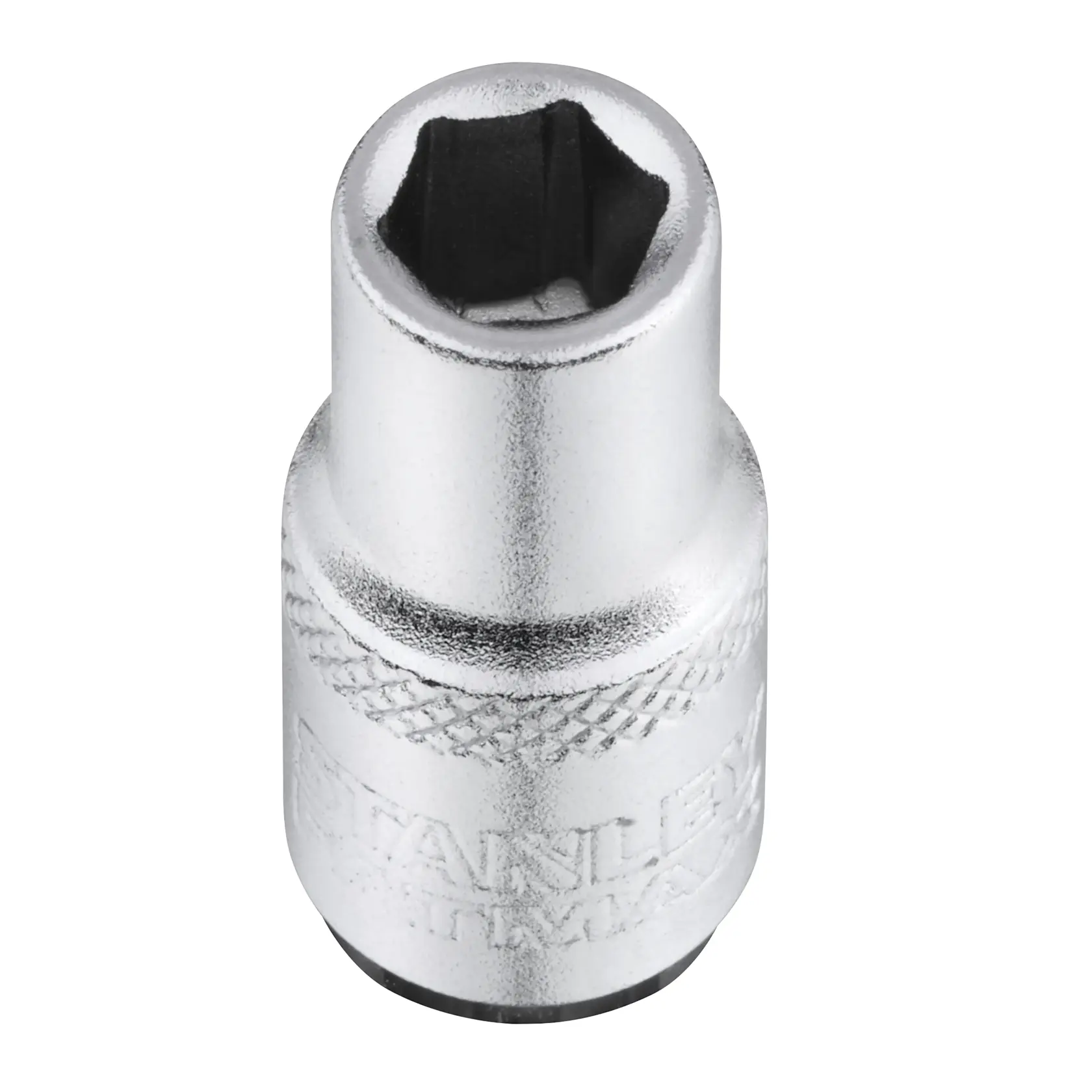 STANLEY FMMT17191-0 silberne Sechskant-Stecknuss, Werkzeug-Zubehör, Frontansicht.