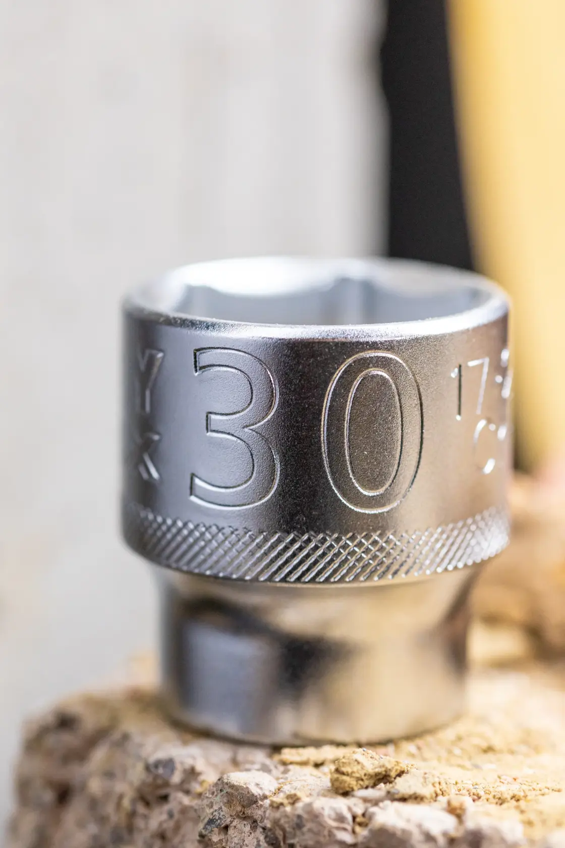 STANLEY FMMT17214-0 Steckschlüssel, 30mm, Metallfinish, Nahaufnahme, Produkt Fotografie.