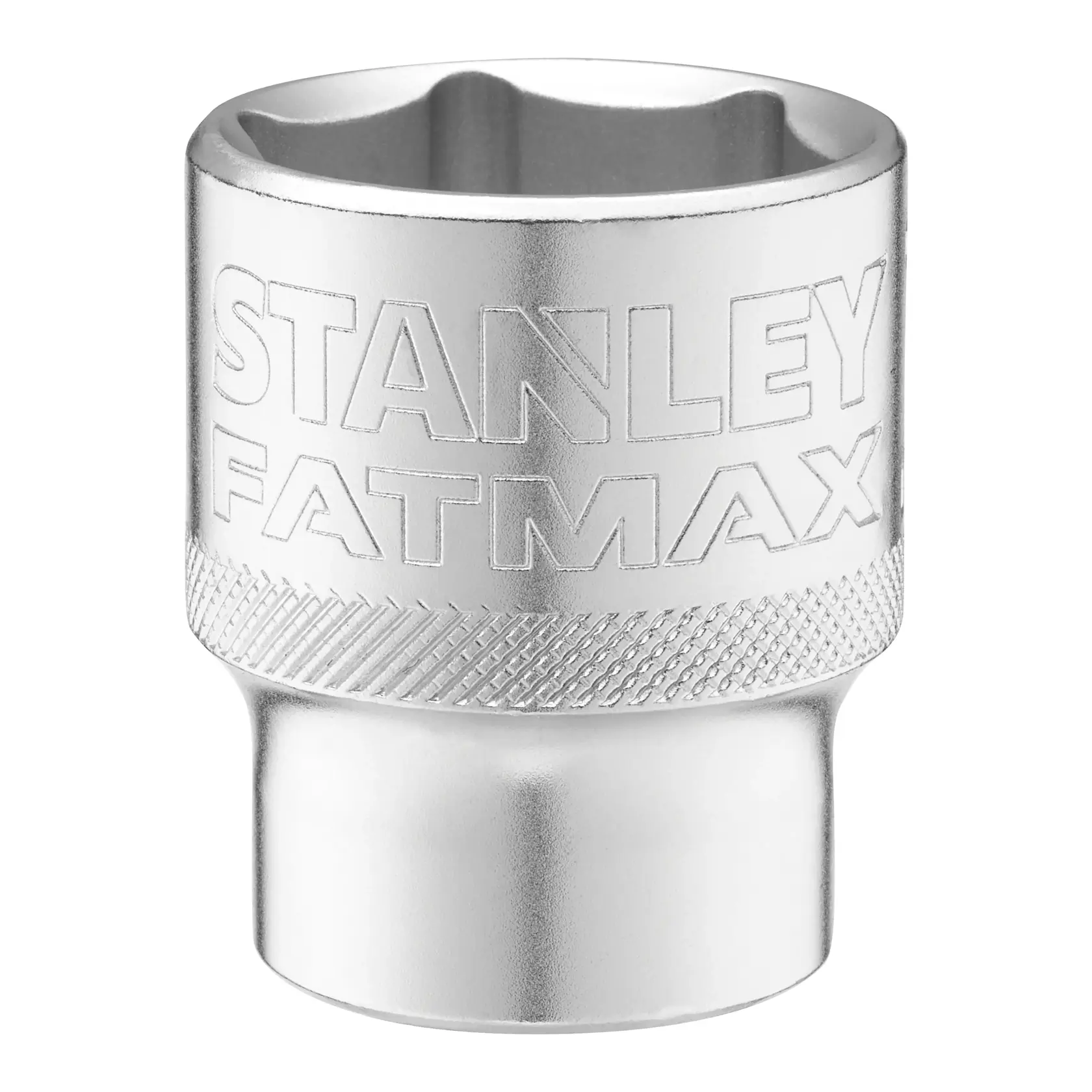 Stanley FMMT17244-0 Steckschlüssel, silbernes Finish, FatMax, Vorderansicht, weißer Hintergrund.