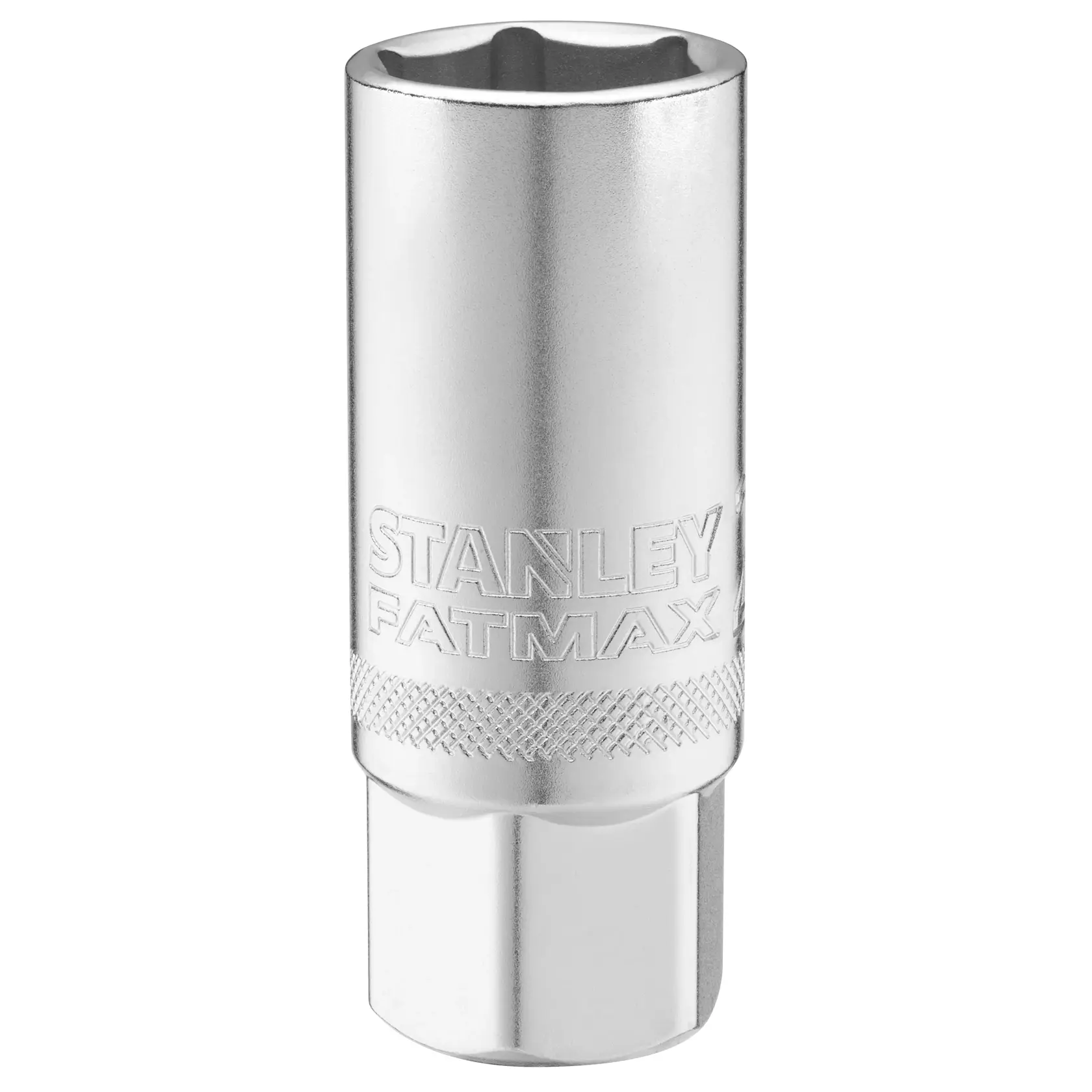 Stanley FMMT17968-0 Chrom-Sechskant-Steckschlüssel, FatMax Logo, Werkzeug Nahaufnahme auf weiß.