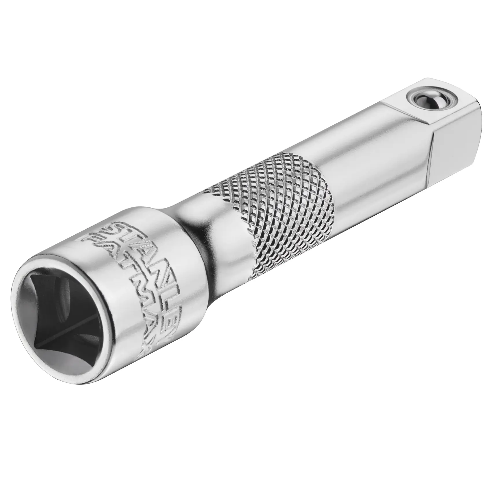 STANLEY FMMT25130-0 Chrom-Steckschlüsselverlängerung mit strukturiertem Griff, Fotografie auf weißem Hintergrund.