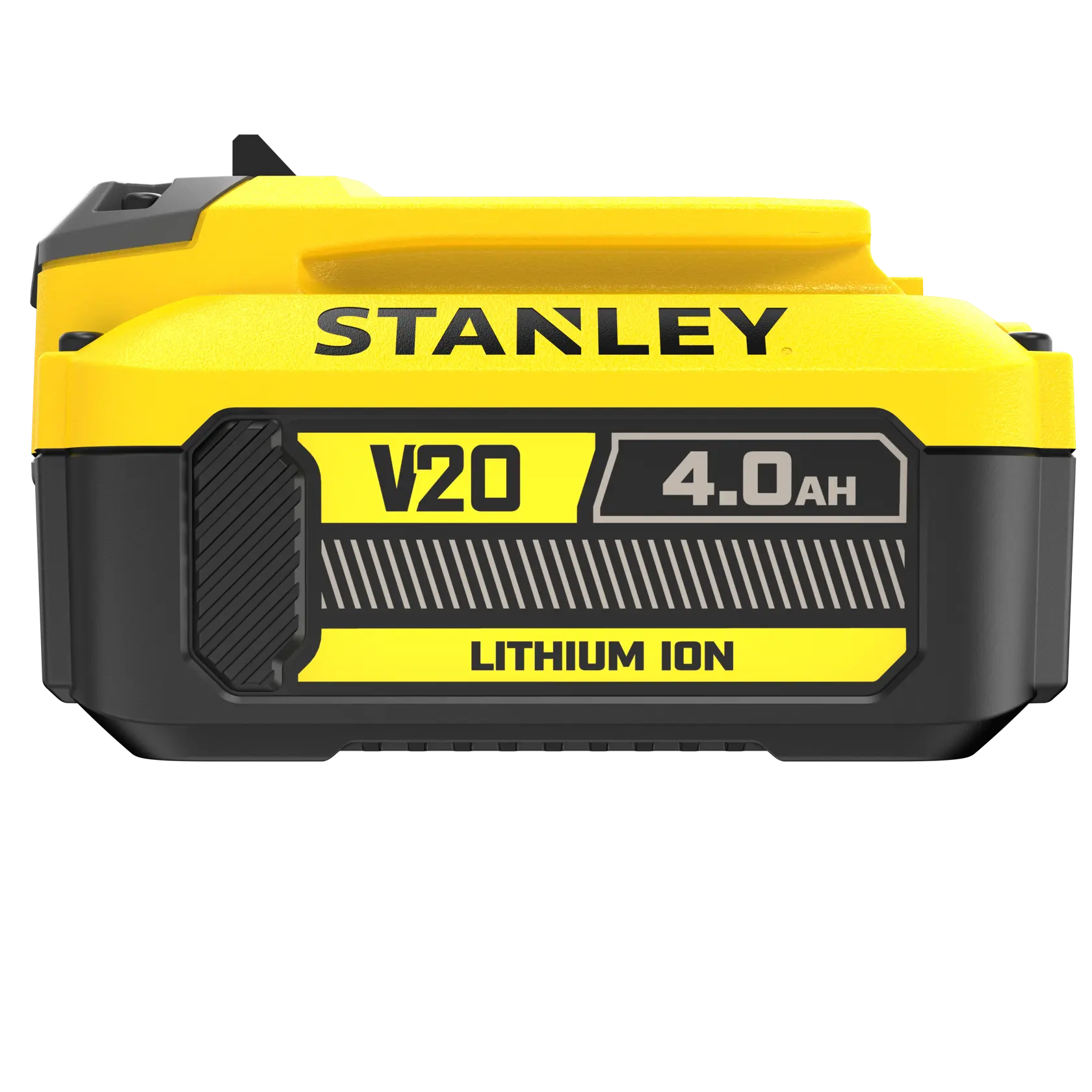 STANLEY SFMCB204 FATMAX V20 4,0Ah Lithium-Ionen-Akku, Vorderansicht auf weißem Hintergrund.