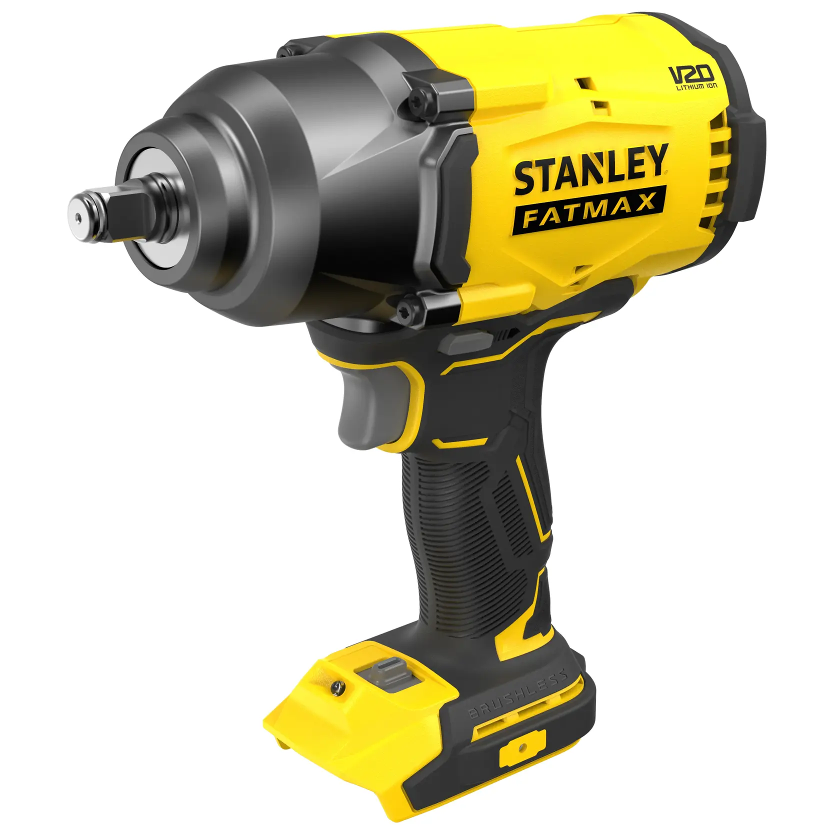 Foto des STANLEY SFMCF940B Akku-Schlagschraubers, gelb und schwarz, Seitenansicht, Kategorie Fotografie.