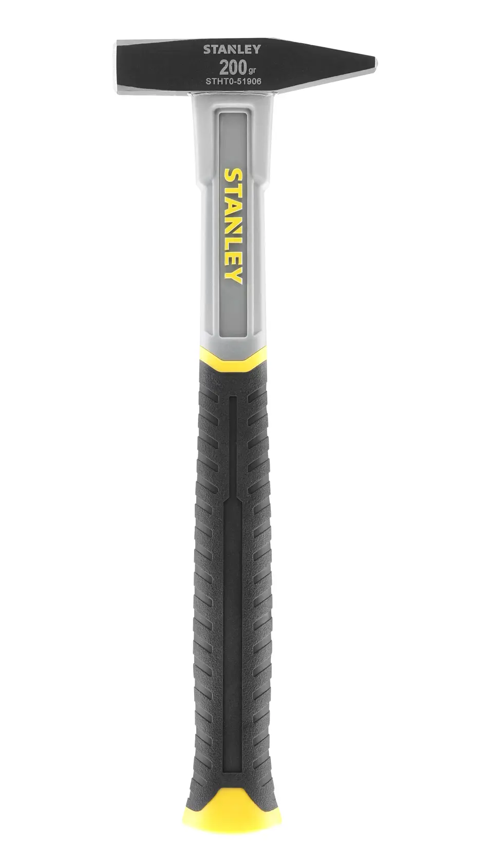 STANLEY STHT0-51906 Meißelhammer mit schwarzem und gelbem Griff, Vorderansicht auf weißem Hintergrund.