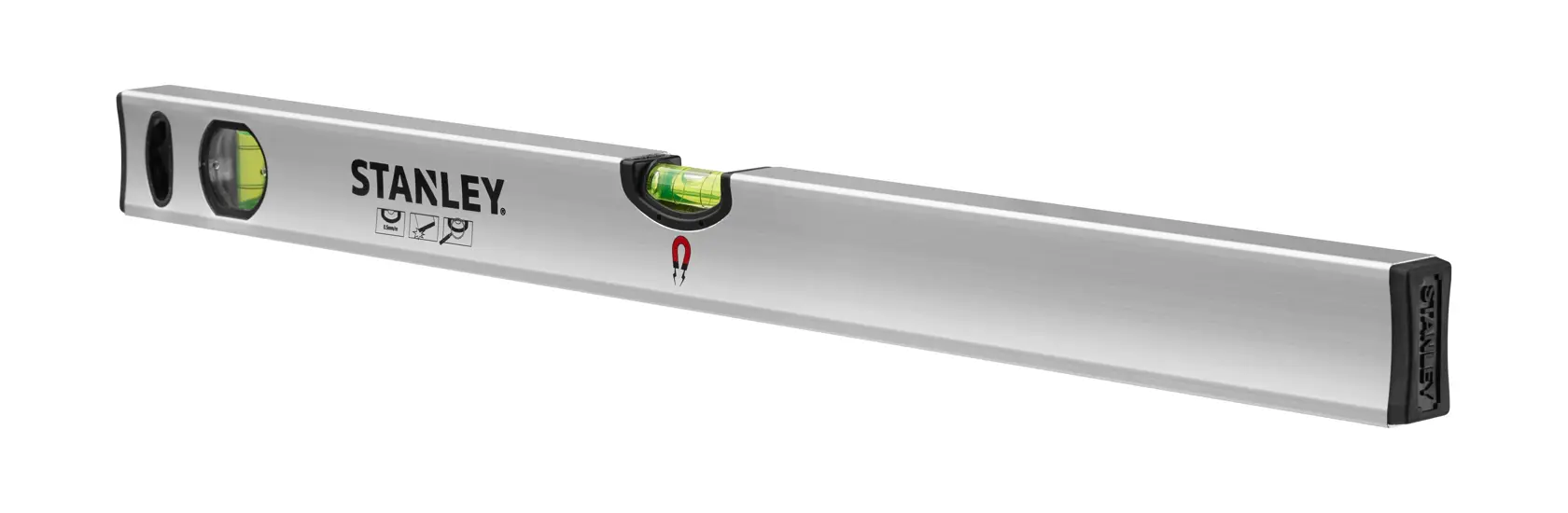 Stanley Metall-Wasserwaage mit Libellen zur Messung von horizontaler oder vertikaler Ausrichtung.