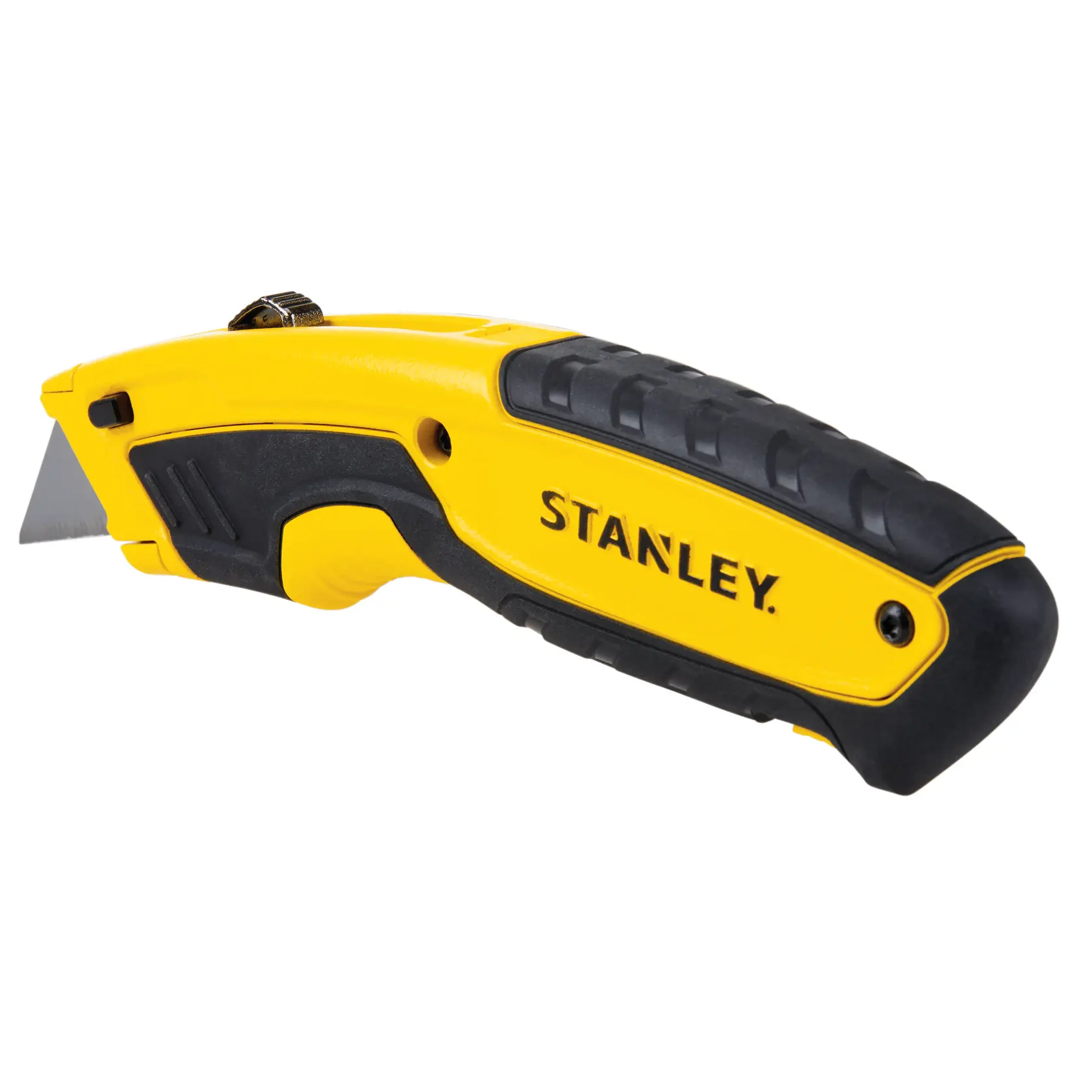 STANLEY STHT10479-0 Universalmesser, gelb-schwarz, Seitenansicht, strukturierter Griff.
