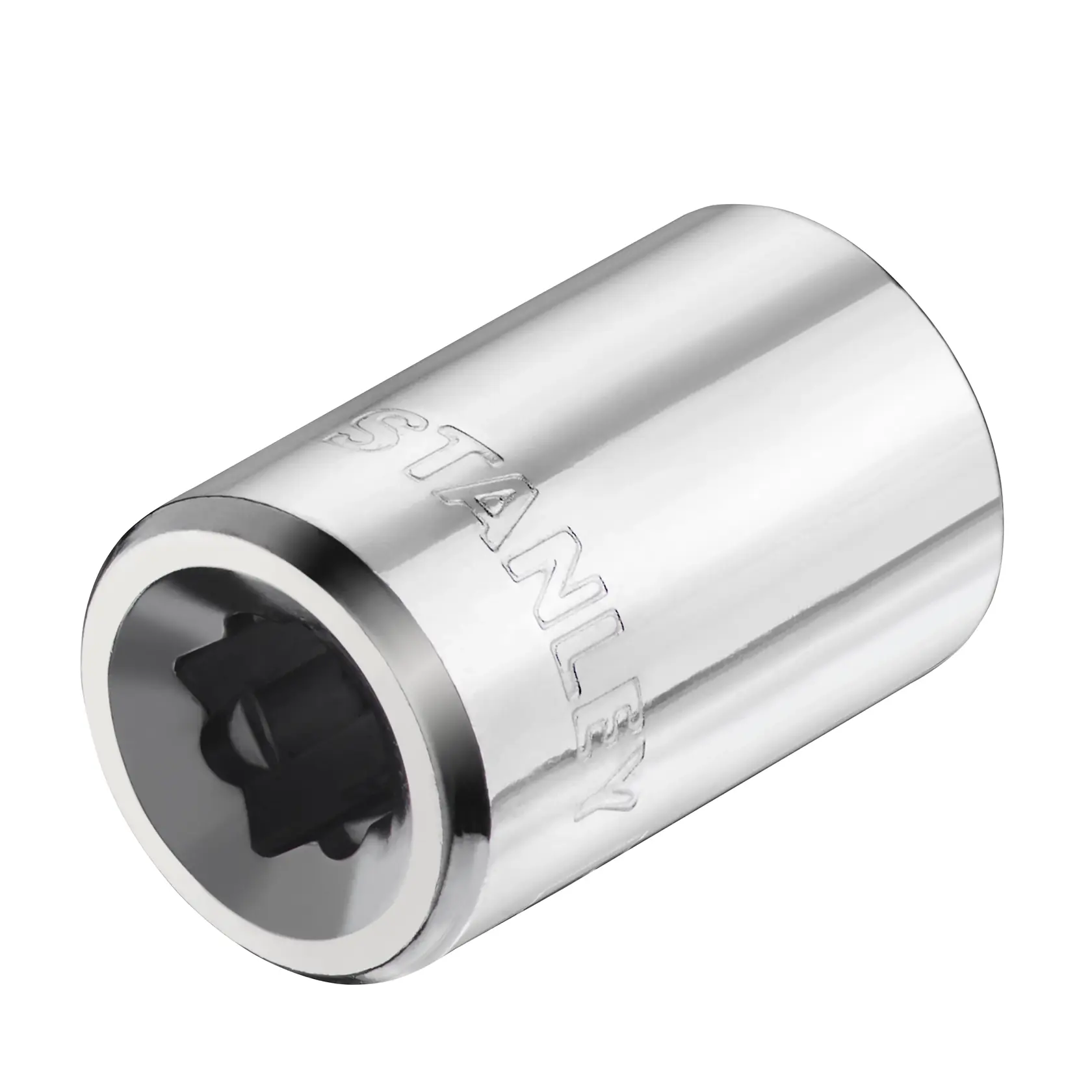 STANLEY STMT86109-0 Chrom-Steckschlüssel, Vorderansicht, Werkzeugfotografie.