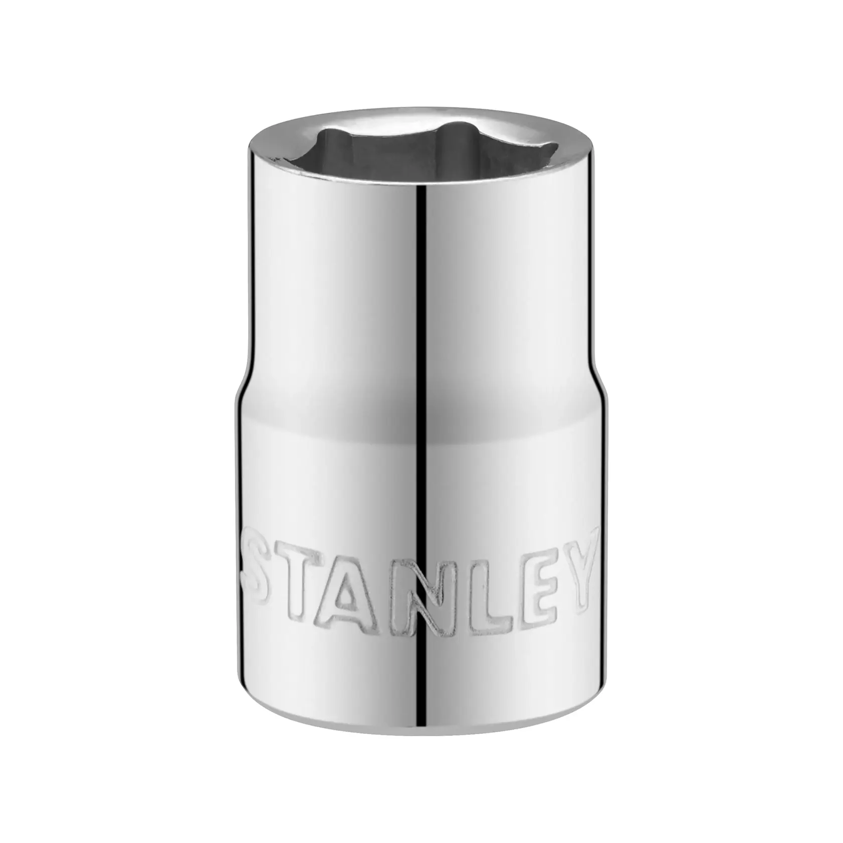 STANLEY STMT86306-0 Chrom-Steckschlüssel, Frontansicht Fotografie auf weißem Hintergrund.