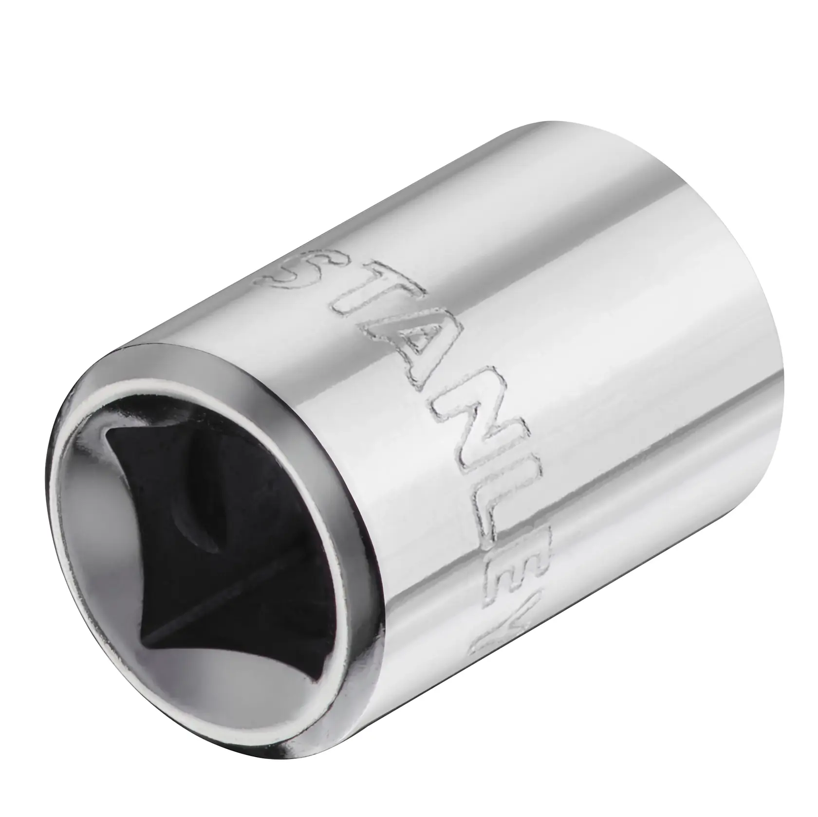 STANLEY STMT86308-0 Chrom-Steckschlüssel, Nahaufnahme, Werkzeugzubehör-Fotografie.