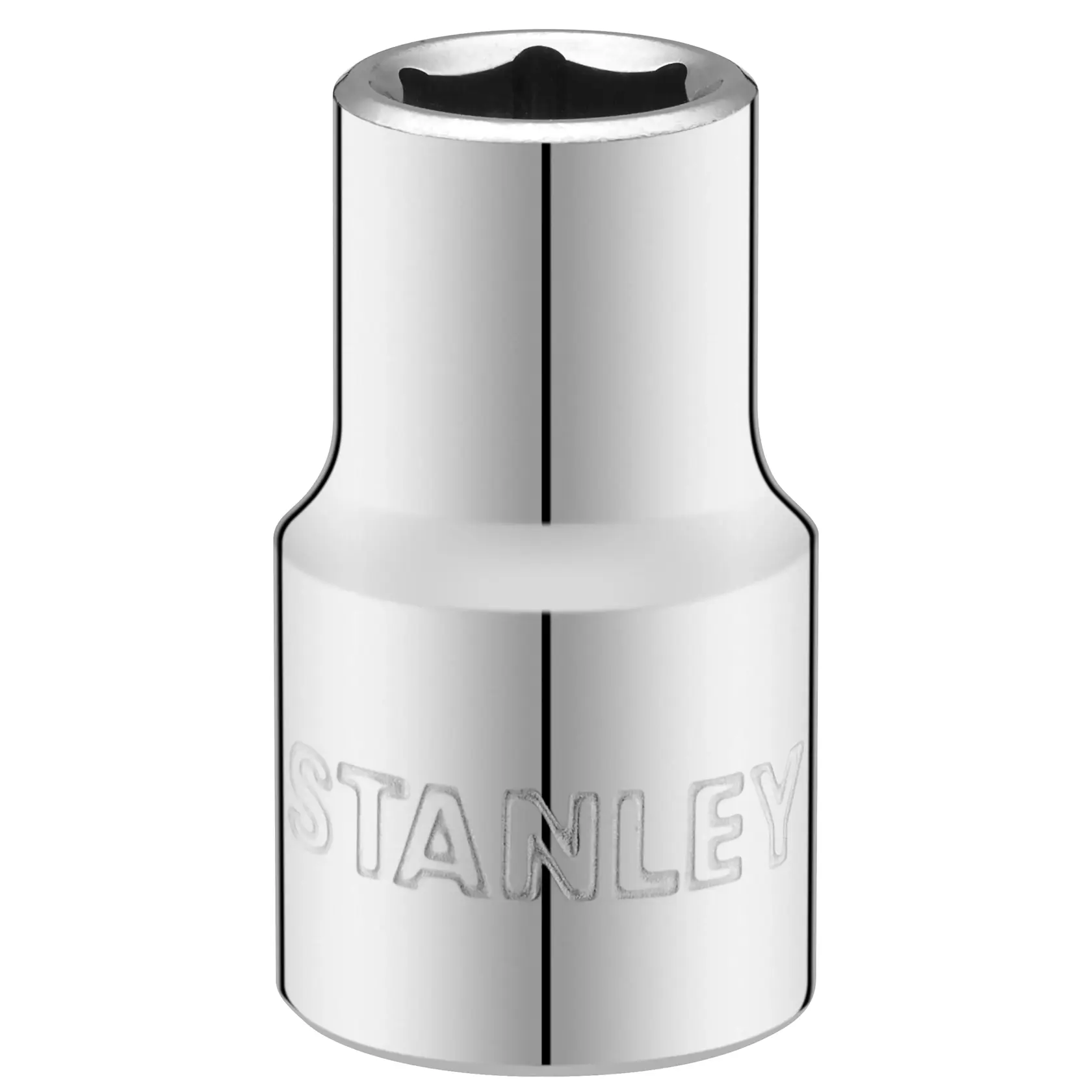 STANLEY STMT86511-0 Chrom-Stecknuss, Werkzeugzubehör, Frontalansicht auf weißem Hintergrund.