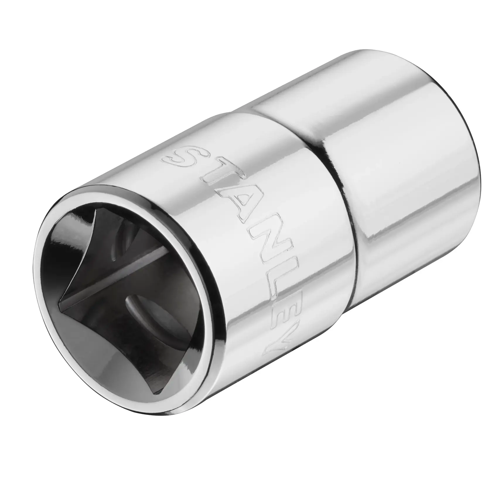 STANLEY STMT86515-0 Chrom-Steckschlüssel, Sechskant, Seitenansicht, Werkzeugzubehör.