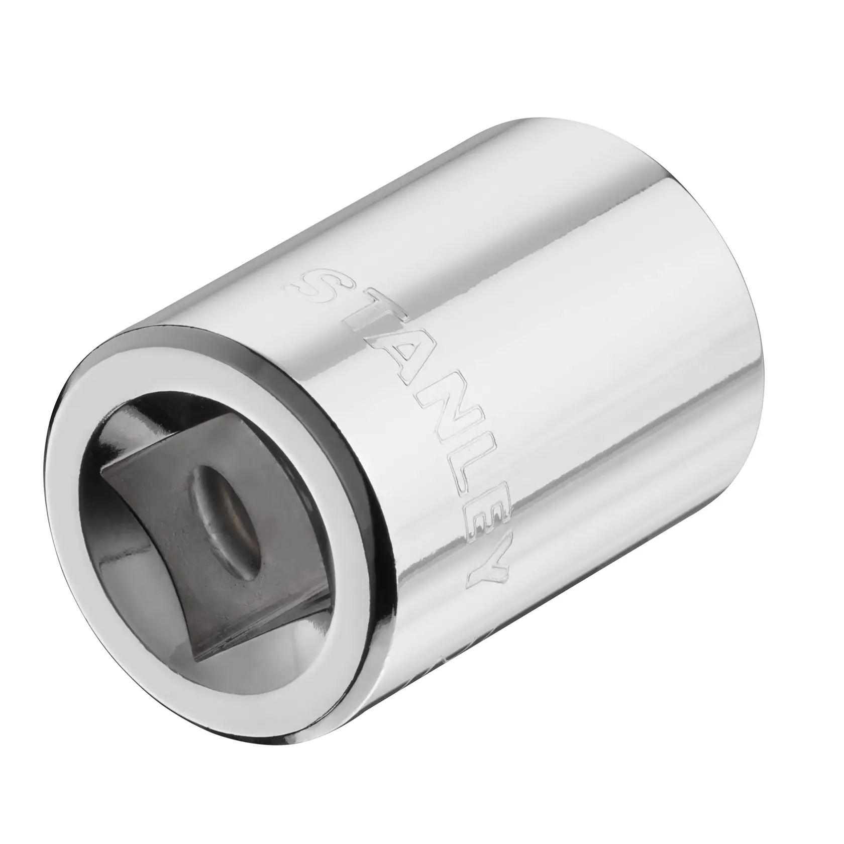 STANLEY STMT86520-0 Chrom-Steckschlüssel Werkzeug Vorderansicht auf weißem Hintergrund.
