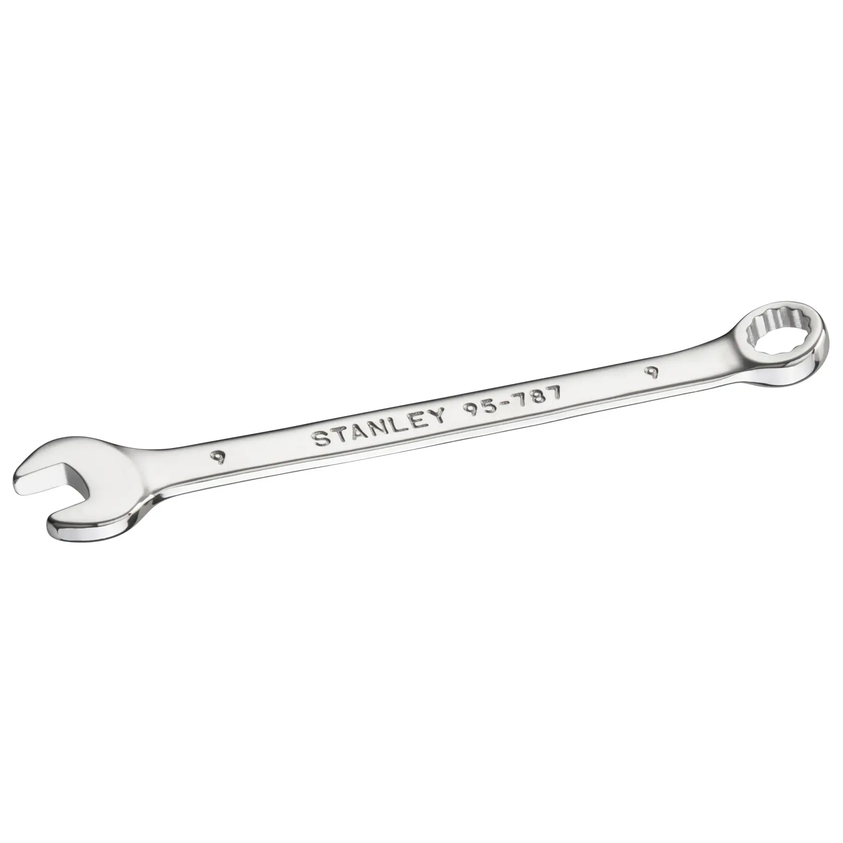 STANLEY STMT95787-0 Gabelringschlüssel, silberfarben, schräge Ansicht auf weißem Hintergrund.