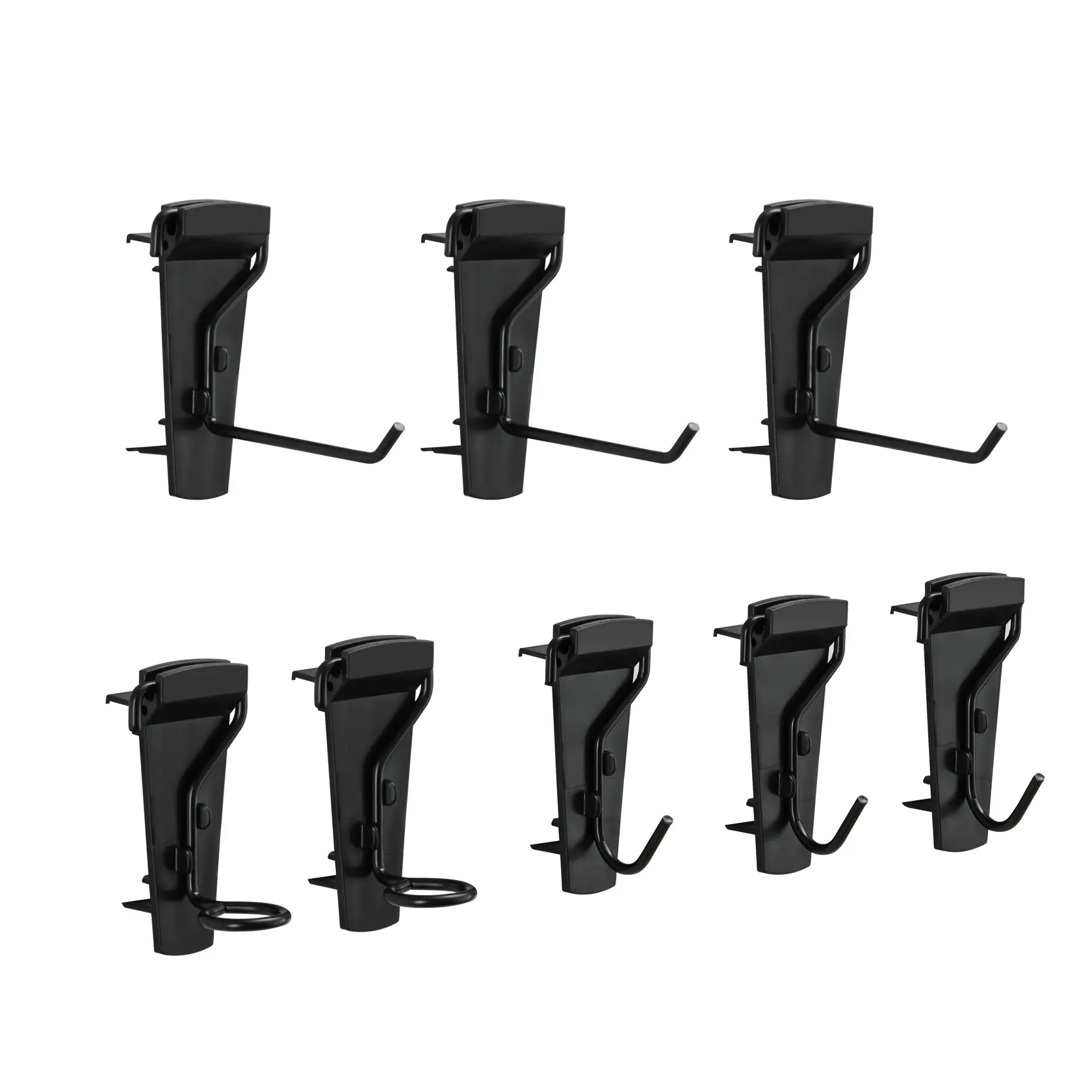 STANLEY STST82617-1 Wandhaken-Set, schwarzes Metall, Seitenansicht, für Werkzeugorganisation