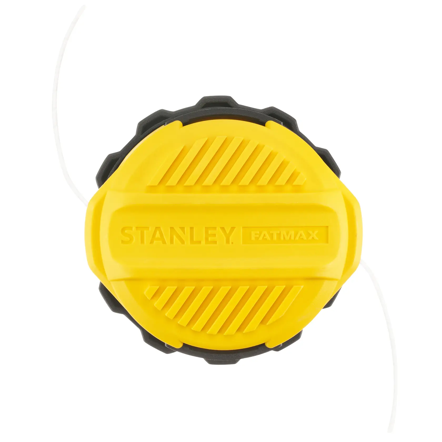 STANLEY STZST1226 gelb-schwarze Trimmerspule, Draufsicht, mit geprägtem FATMAX-Logo.